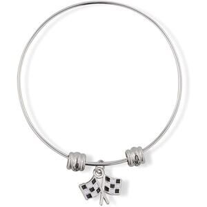 Checkered Flags Racing Finish Line Bangle Bracelet